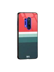 DailyObjects Green & Red Colour-Blocked OnePlus 8 Pro Glass Mobile Case