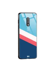 DailyObjects Blue & White Angles OnePlus 7 Glass Mobile Case