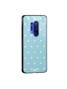 DailyObjects Blue & White Water Hearts OnePlus 8 Pro Glass Mobile Case