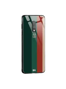 DailyObjects Green & Red Vertical OnePlus 7 Glass Mobile Case