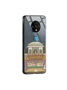 DailyObjects Charcoal Grey & Brown Royal Parade OnePlus 7T Glass Mobile Case