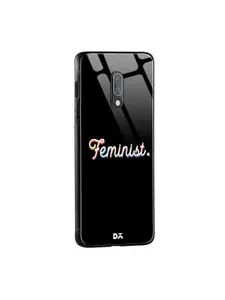 DailyObjects Black & White The Feminist OnePlus 7 Glass Mobile Case