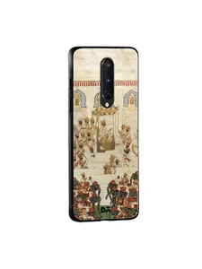 DailyObjects Beige & Red Royal Decree OnePlus 8 Glass Mobile Case