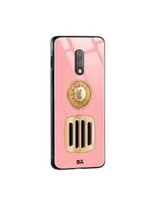 DailyObjects Pink & Gold-Toned Radio OnePlus 7 Glass Mobile Case
