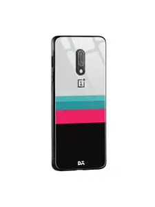 DailyObjects Black & Grey Color-Blocked OnePlus 7 Glass Mobile Case