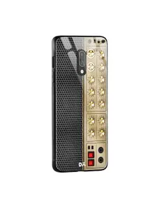 DailyObjects Black & Gold-Toned Amp OnePlus 7 Glass Mobile Case