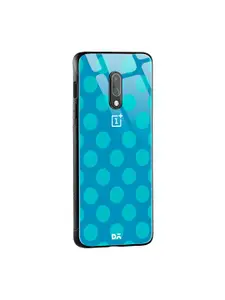 DailyObjects Blue Polka OnePlus 7 Glass Mobile Case