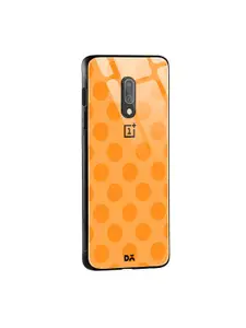 DailyObjects Orange Polka OnePlus 7 Glass Mobile Case