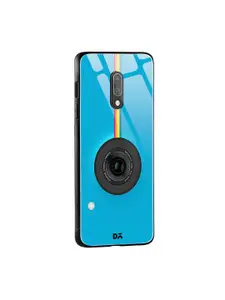 DailyObjects Blue & Black Polaroid Camera OnePlus 7 Glass Mobile Case