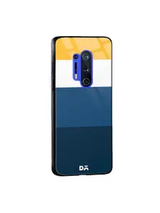 DailyObjects Navy Blue & Yellow Colourblocked OnePlus 8 Pro Glass Mobile Case