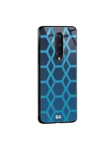 DailyObjects Blue & Navy Blue Nebula Honeycomb OnePlus 8 Glass Mobile Case