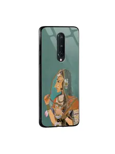DailyObjects Green & Beige Veiled Woman OnePlus 8 Glass Mobile Case