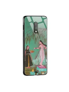 DailyObjects Green & Pink Maids with Offerings OnePlus 7 Glass Mobile Case