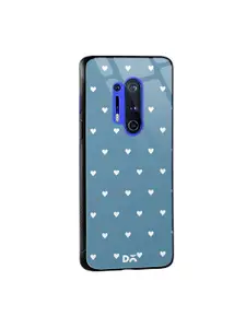 DailyObjects Blue & White Blueberry Hearts OnePlus 8 Pro Glass Mobile Case