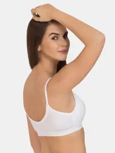 Tweens Pack of 3 White Solid Non-Wired Non Padded Sports Bras TW-9272-WH-3PC-30B