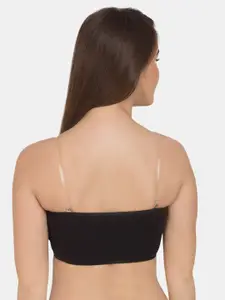 Tweens Black Pack of 2 Solid Non-Wired Lightly Padded Bandeau Bra TW-9279-BLK-2PC