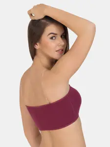 Tweens Burgundy Pack of 2 Solid Non-Wired Lightly Padded Bandeau Bra TW-9279-MG-2PC-30B