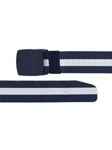 Calvadoss Men Blue & White Striped Belt