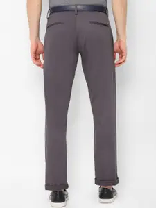 Allen Solly Men Mauve Slim Fit Self Design Regular Trousers