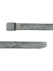 WINSOME DEAL Men Silver-Toned Woven Design Belt