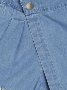 MINI KLUB Infant Girls Blue & White Solid Denim Mini Skort