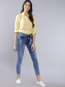 Tokyo Talkies Women Yellow Regular Fit Solid Casual Shirt