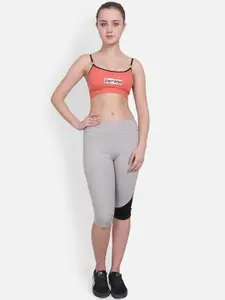 Lebami Women Orange Solid Non-Wired Lightly Padded Sports Bra