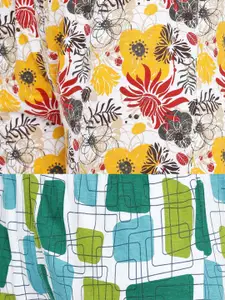 zebu Women Pack Of 2 Yellow & Green Printed Regular Fit 3/4th Lounge Pants