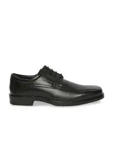GABICCI Men Black Solid Leather Joshua Tramline Formal Derbys