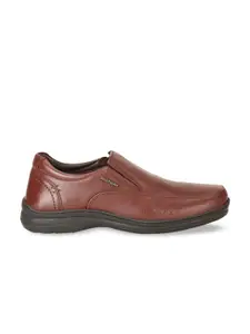 Hush Puppies Men Brown Solid Leather Formal Slip-Ons
