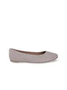 Bata comfit Women Beige Textured PU Ballerinas