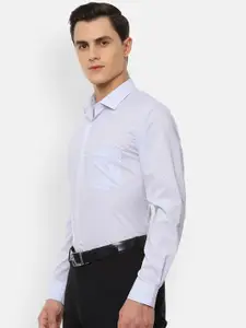 Van Heusen Men Blue Regular Fit Printed Formal Shirt