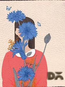 DailyObjects Women Beige Printed Zip Around Wallet