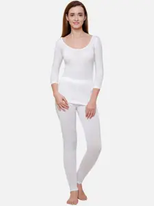 Ayaki Women Off-White Solid Thermal Top