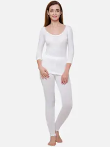 Ayaki Women Off-White Solid Thermal Top