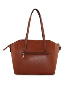 GIORDANO Brown Textured Satchel Handbag