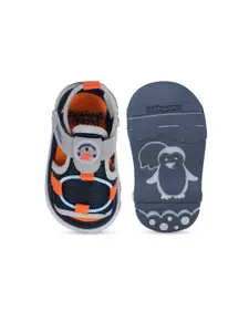 Bubblegummers Boys Blue & Grey Printed Sports Sandals
