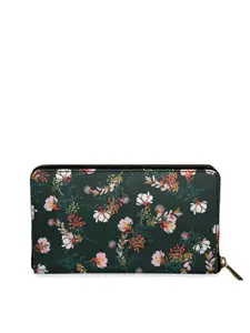 DailyObjects Women Green Printed Zip Around Wallet