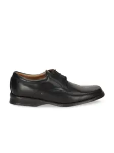 Bata Men Black Solid Leather Formal Derbys