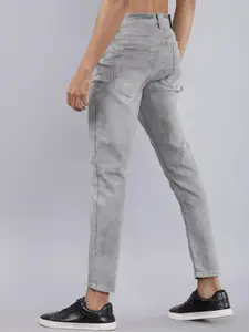 HIGHLANDER Men Grey Tapered Fit Mid-Rise Clean Look Stretchable Jeans