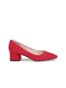 Bata Women Red Solid Pumps