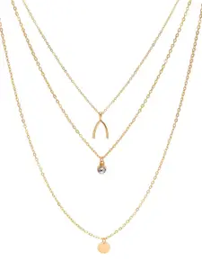 Shining Diva Fashion Gold-Plated Layered Statement Necklace