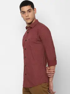 Allen Solly Men Maroon Slim Fit Printed Casual Shirt