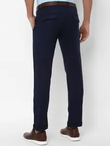 Allen Solly Men Navy Blue Slim Fit Solid Regular Trousers