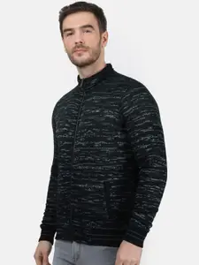 Monte Carlo Men Black Self Design Sweatshirt