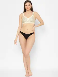 Floret Pack of 2 Non-Padded Non-Wired Full Coverage Cotton Bras with All Day Comfort