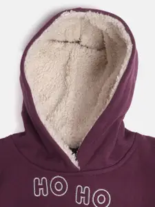 Cherry Crumble Boys Burgundy & Red Embellished Hooded Sweatshirt