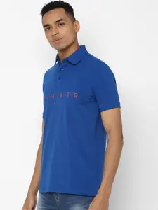 SIMON CARTER LONDON Men Blue Printed Polo Collar T-shirt