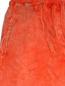 KiddoPanti Boys Orange Solid Looper Knit Joggers SS21BTP005