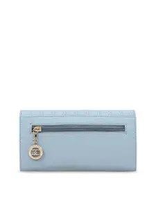 ESBEDA Women Blue Textured Envelope Wallet